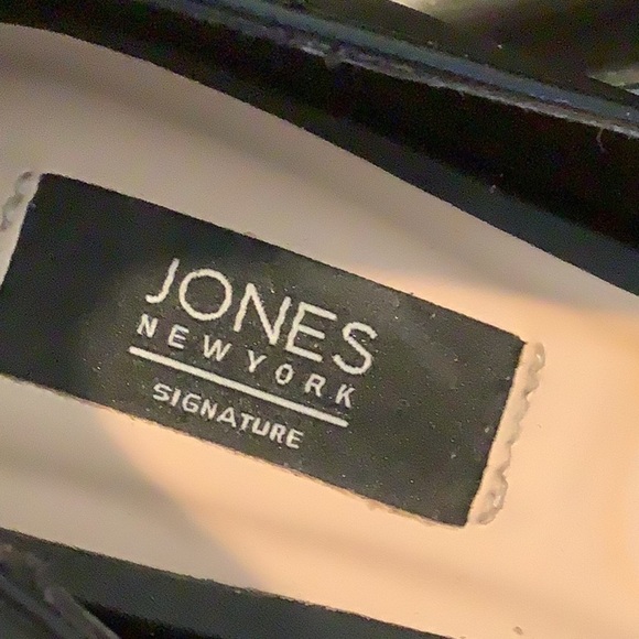 Jones New York Signature Black Faux Leather Pointed Toe Slip On Pump Heel Sz 7 - Picture 11 of 12